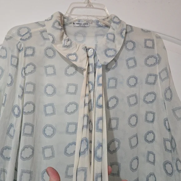 Vintage Giorgio Armani Sheer Blouse, SIZE 6 - Picture 6 of 16